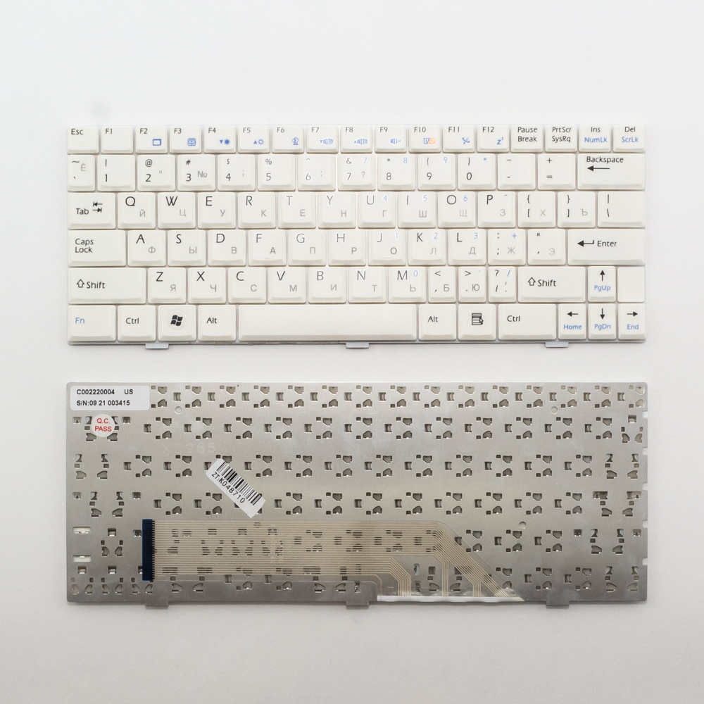 Клавиатура для ноутбука MSI Wind U90, U100, U110 белая