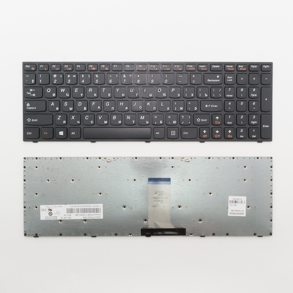Клавиатура для ноутбука Lenovo B5400, M5400 черная с черной рамкой