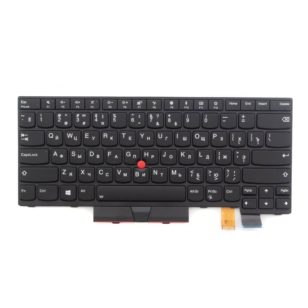 Клавиатура для ноутбука Lenovo T480, A485 черная со стиком, с подсветкой